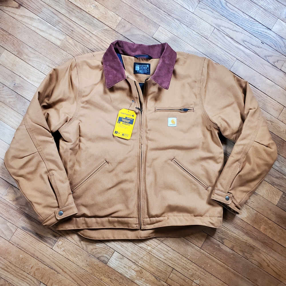 NWT Carhartt Men's Jacket with Brown Collar